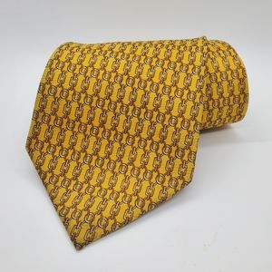 Fratello Yellow Tie with Gold Chains